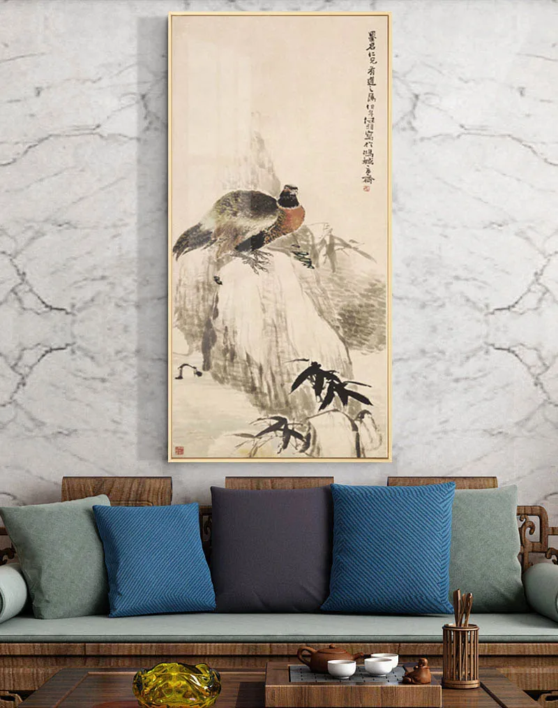 Chinese Style Painting Animal Landscape Canvas Frame Poster HD Picture For Office Home Living Room Wall Art Decoration