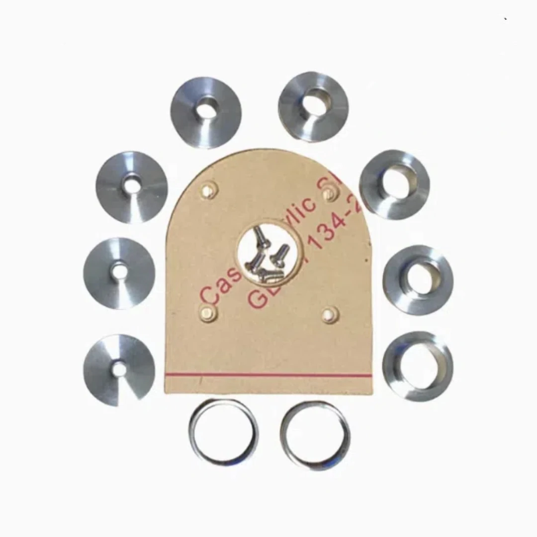 

Set of Round Base Plate + 10PCS 304SS or Aluminum Alloy Router Template Guide Bushings With Drilled Holes For DEWALT DCW600B