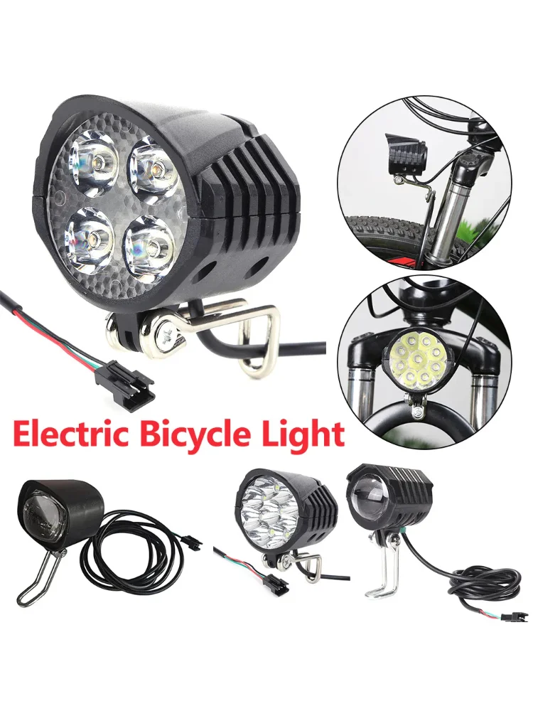 AliExpress NONE 36V 48V 60V E-Bike Horn Light High Power Electric Scooter LED Headlight Front Lamp Waterproof Outdoor Cycle Biking Accessories