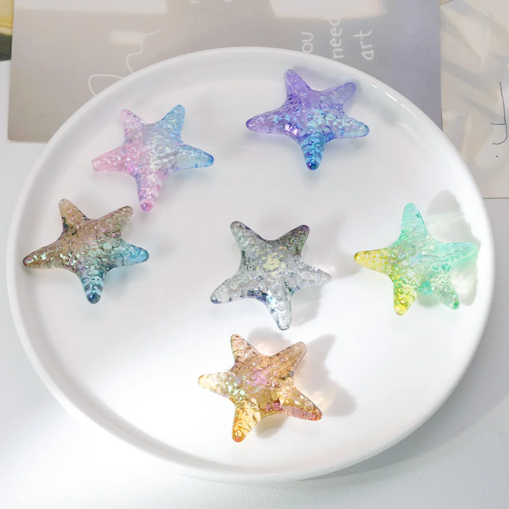 

Cordial Design 100Pcs 36*39MM Aurora Effect/Hand Made/DIY Jewelry Findings & Components/Starfish Shape/Acrylic Beads #18851