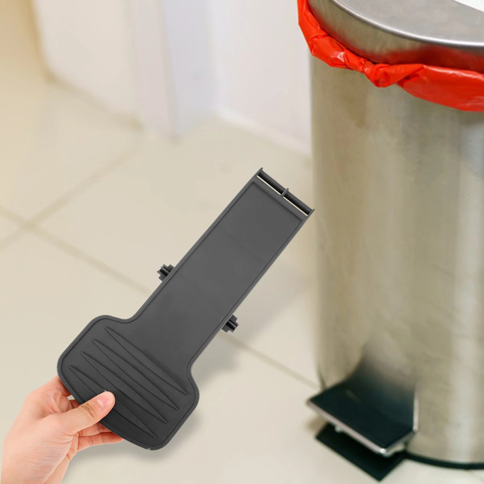 

Plastic Pedal Trash Bin Large Outdoor Waste Can Lid Dark Grey Bucket Replacement Part Garbage Supplies Foot Device