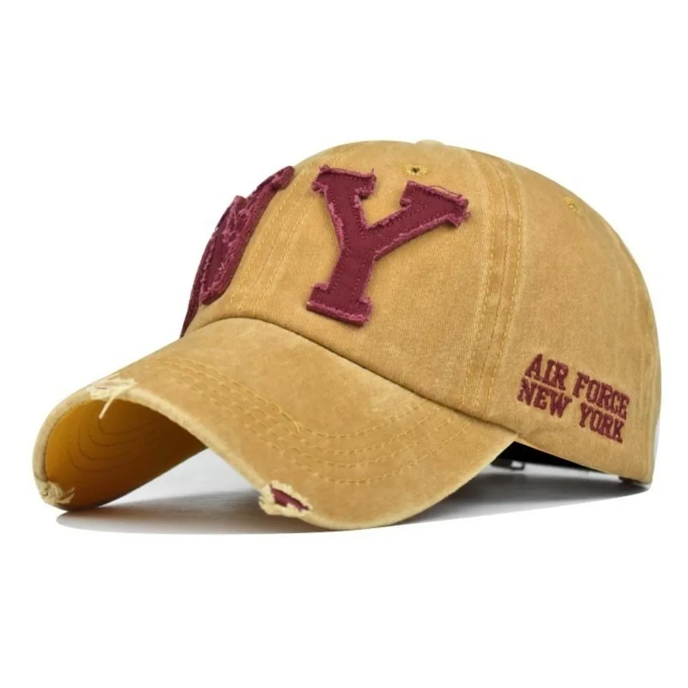 Unisex Design Baseball Cap NY Letter Logo Snapback Closure Peaked Cap Embroidery Pattern All Seasons Use Fitted Cap Sports Use