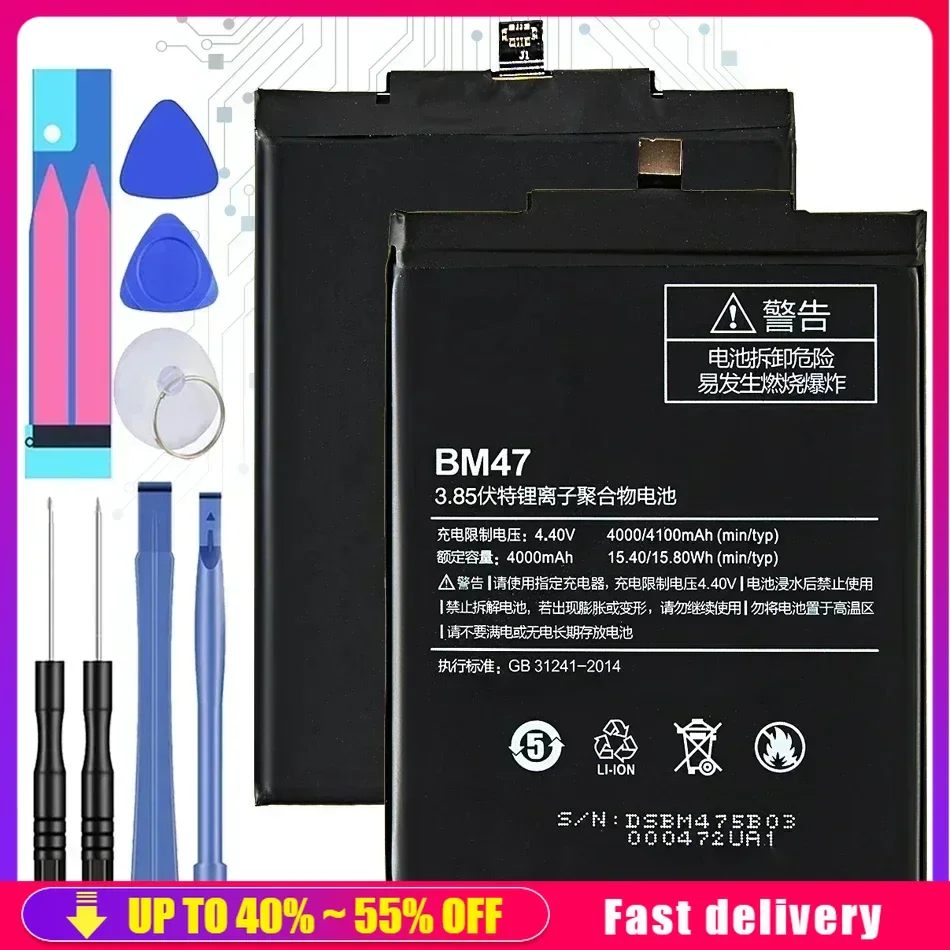 BM47 Battery For Redmi 3S, 3X, 4X, 3 Pro,Note 4, 4X Pro BN41,For Xiaomi 9 M9, Mi9, BM3L, Mi5s,For Mi 5S, BM36