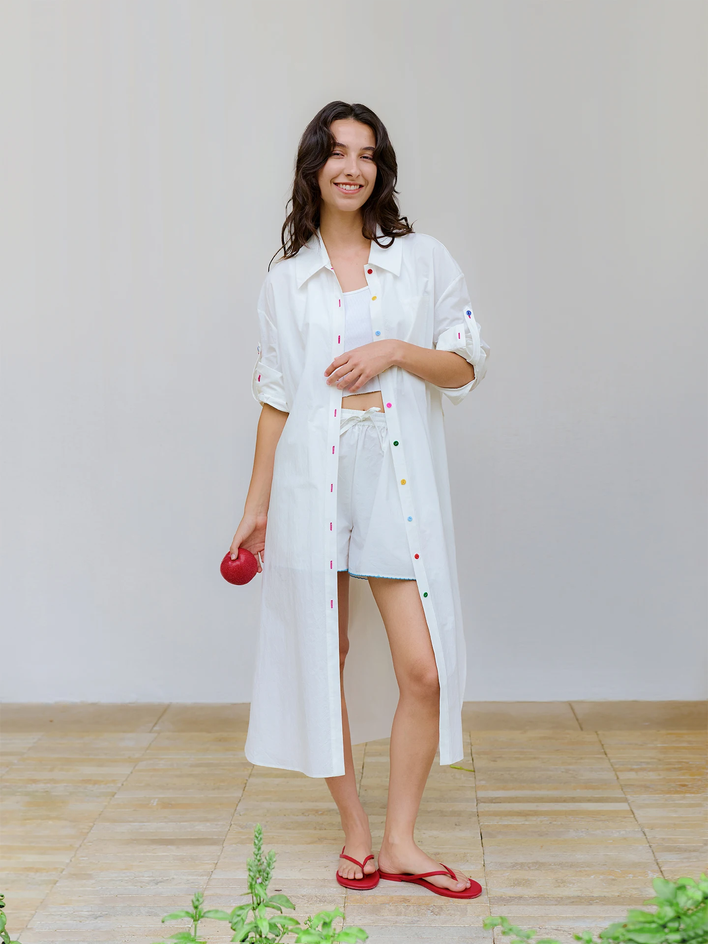 

Dozzease Long Pure Cotton irt Women Loose over Knee Sunscreen irt Summer New Casual Thin Outerwear Windbreaker