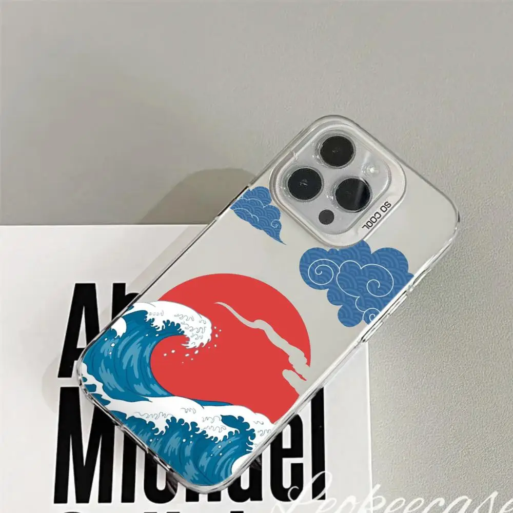 The Big Wave Of Kanagawa Phone Case Color electrosilvering IPhone16 11 14 15 12 Pro 11 Plus 13 Pro MAX iphone Drop case