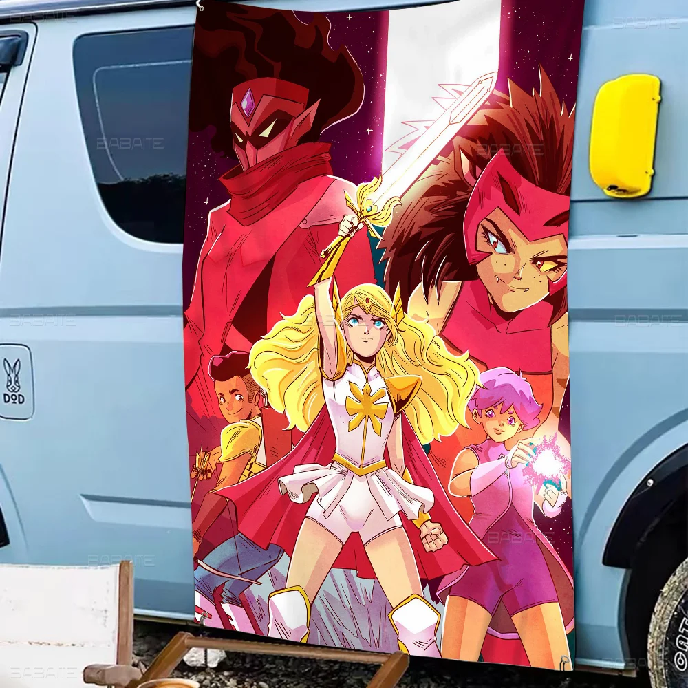 She Ra And The Princesses Of Power Anime Large Size Flags Printing Patterns Interesting Birthday Party Decorations Banner