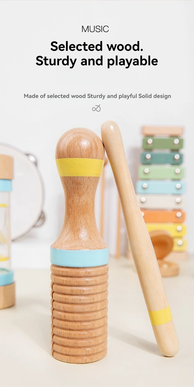 Juguete Musical interactivo juguetes de madera instrumentos de percusión para niños juguetes educativos para edades temp