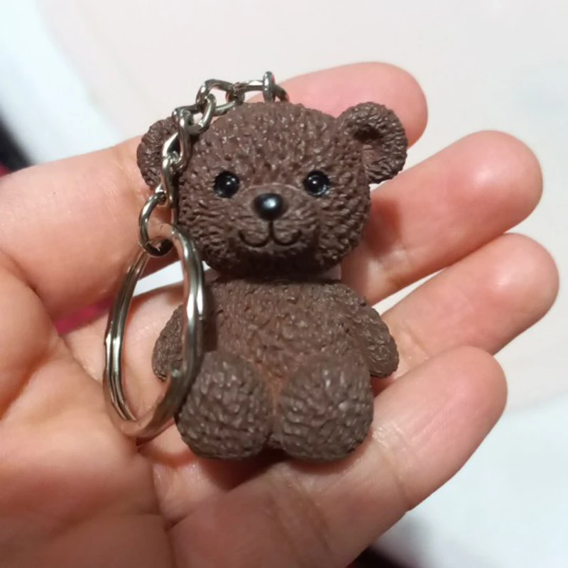 Fashion Cute Couple Bear Key Chain Women Handbag Keychain Man Car Keyring Jewelry Wedding Trinket Toy Doll Lovers Party Gift