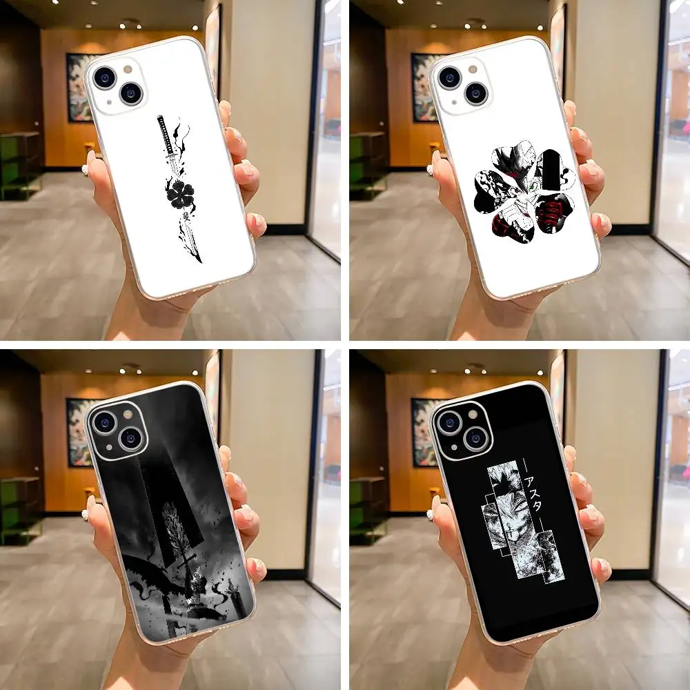 

Black Clover Phone Case For iPhone17,16,15,14,13,12,Pro Max,16/15/14 Plus XS Soft Silicone Transparent Cover
