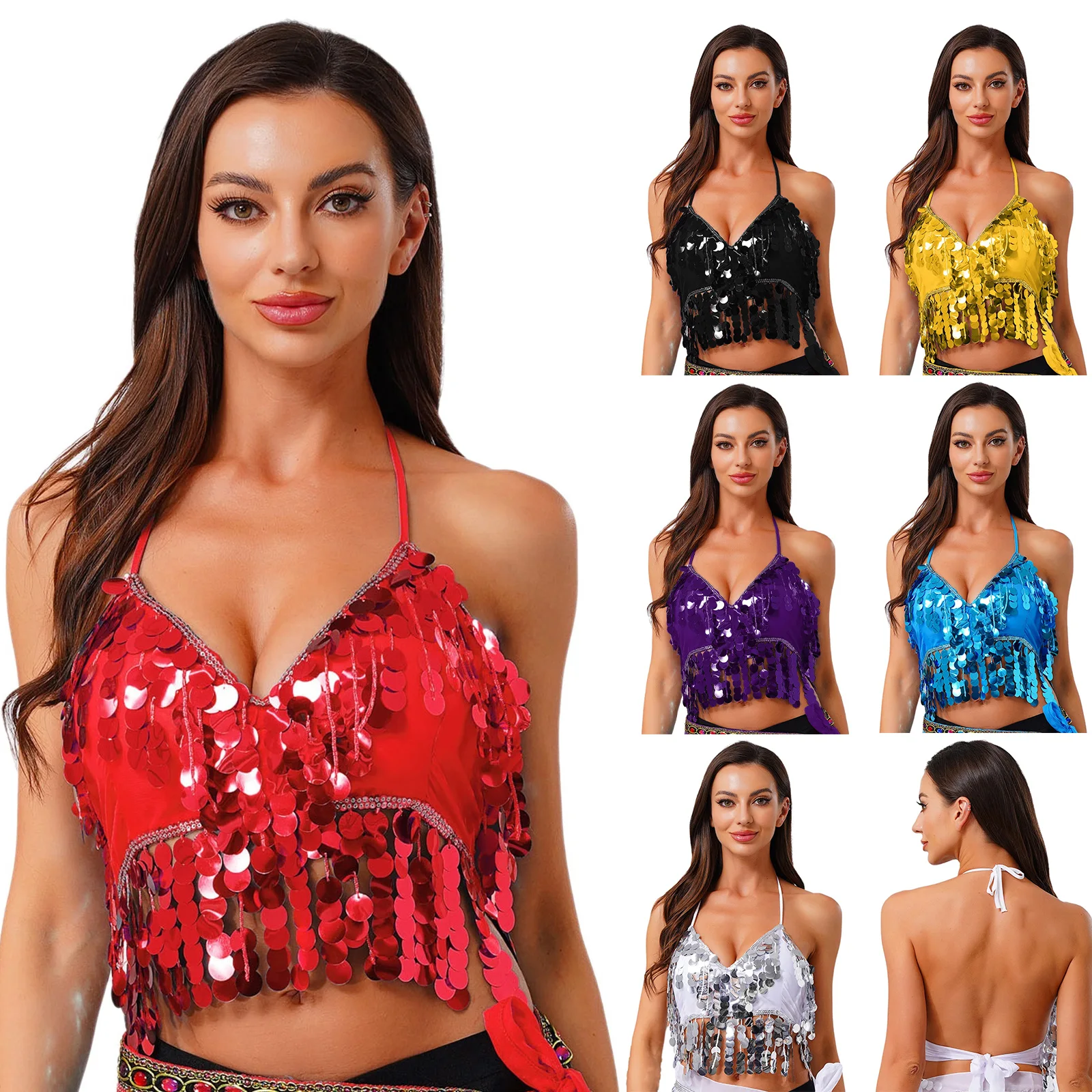 قطع علوية نسائية للرقص الشرقي الشعبي الهندي ، قطع علوية قصيرة مطرزة برباط لمرحلة الرقص الشعبي ، قمصان أداء الرقص