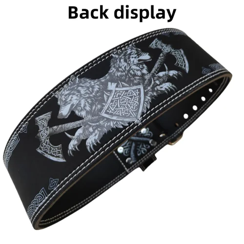 Imagen 2 del producto Cinturón de levantamiento de pesas vikingo, cinturón de levantamiento de pesas de 10cm de ancho, cinturón de fitness resistente para gimnasio para hombres y mujeres, levantamiento de pesas, levantamiento de pesas, sentadillas