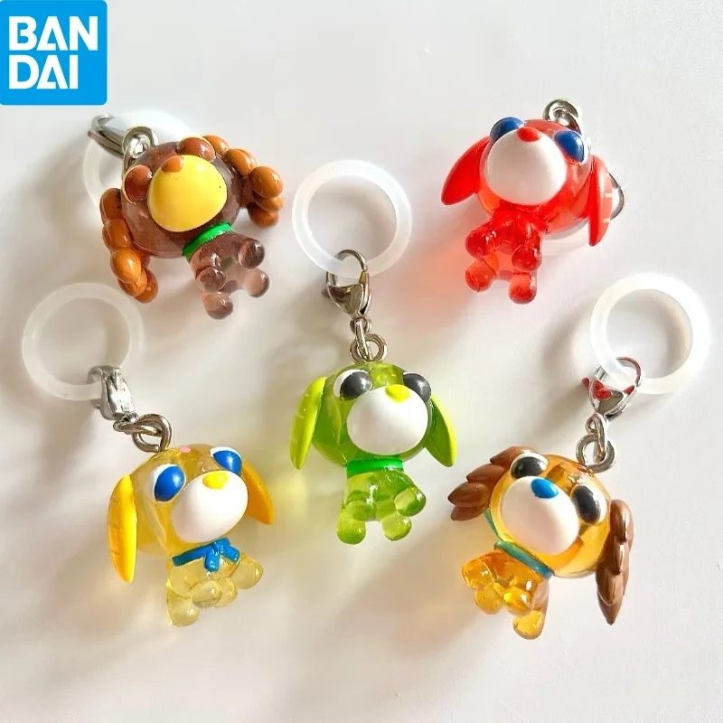 Original Bandai Toys Tea Puppy Marker Accessories Green Herbal Oolong Tea Cafe Dog Umbrella Bottle Bag Pendant Animal Figures