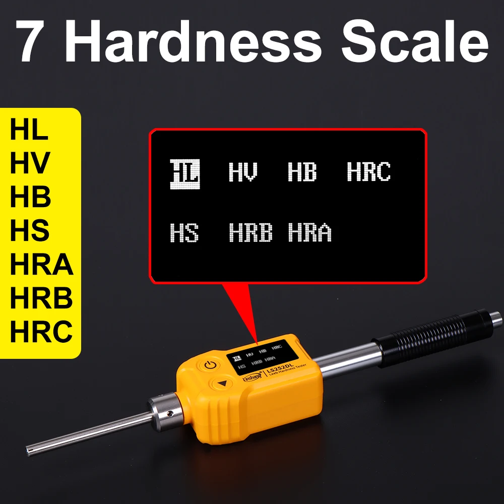 Durómetro de acero del probador de dureza Leeb LS252DL DL dispositivo de impacto 360 °   Conversión de medición a HRA/HRB/HRC Buena repetibilidad