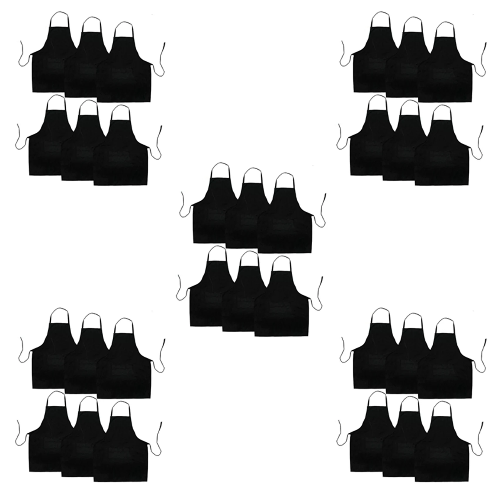 AFOURT-30er-Pack schwarze Küchenschürze mit 2 Taschen, schmutzabweisende Schürze, geeignet für Grill, Küche, Kochen, Backen, Restaurant – Detail 5