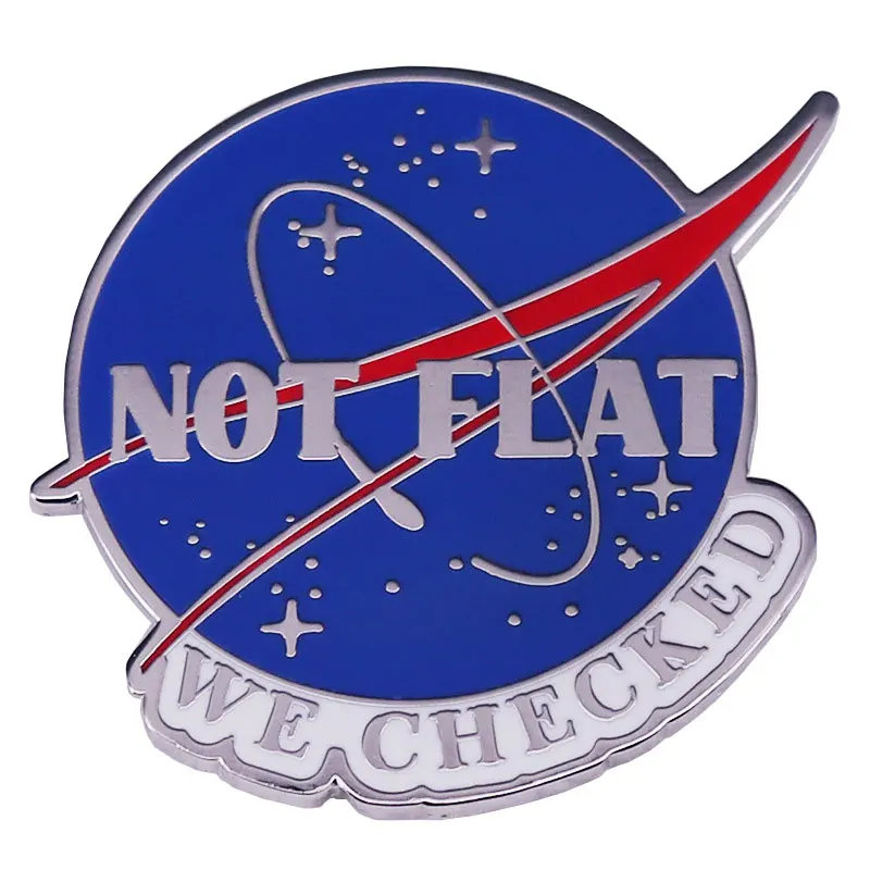 Not Flat We CHecked Enamel Pin Lapel Pin for Clothes Brooches on Backpack Briefcase Badge Jewelry Decoration Gifts for Friend