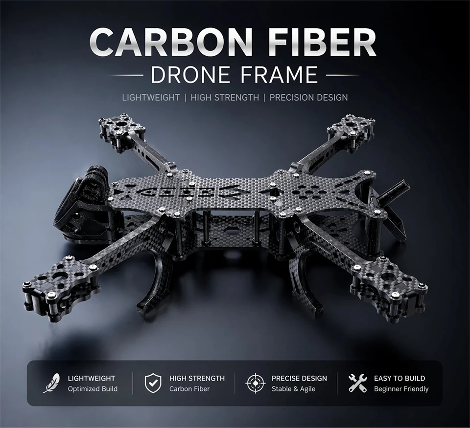 

B-CUBE PRO V5 5inch FPV Drone Frame Kit Carbon Fiber Racing Quadcopter Optical Flow M10 GPS INAV Beatflight H743 Flight Control