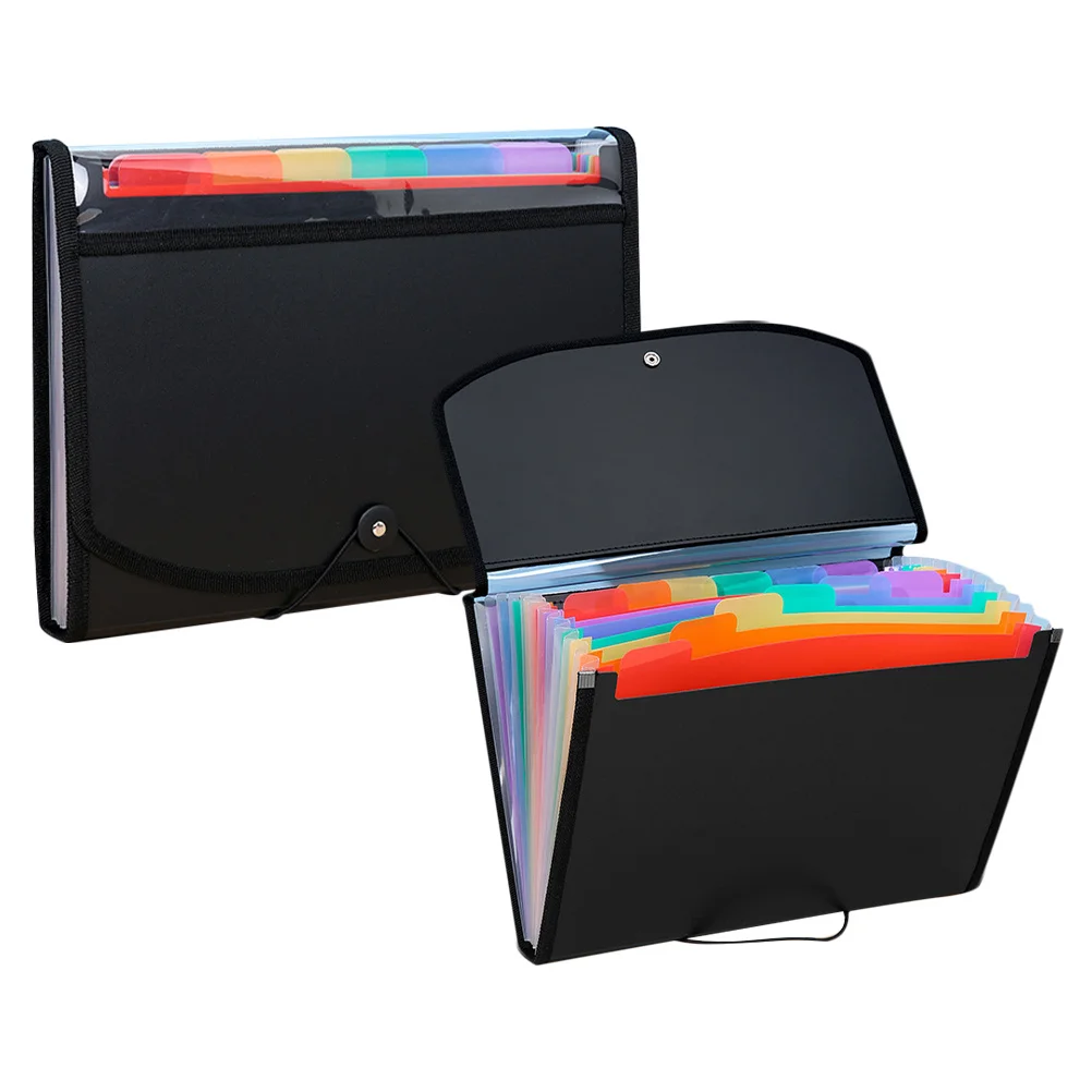 2pcs Pvc File Folder Portable Lightweight Wear-Resistant Plastic Folder For Documents Papers Receipts Business Cards Multi-Layer