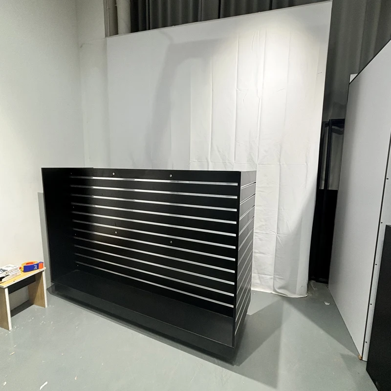 Keway Slatwall Display Stands MDF H Units Metal Frame Racks for Clothing & Smartphone Stores