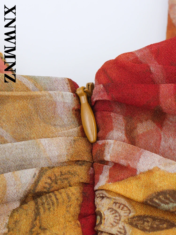 XNWMNZ 2025, Sommer-Frau, Urlaub, Party, dünner Schultergurt, ärmellos, rückenfrei, Midi-Kleider, Boho-Chic, Dame, sexy Plissee-Kleid