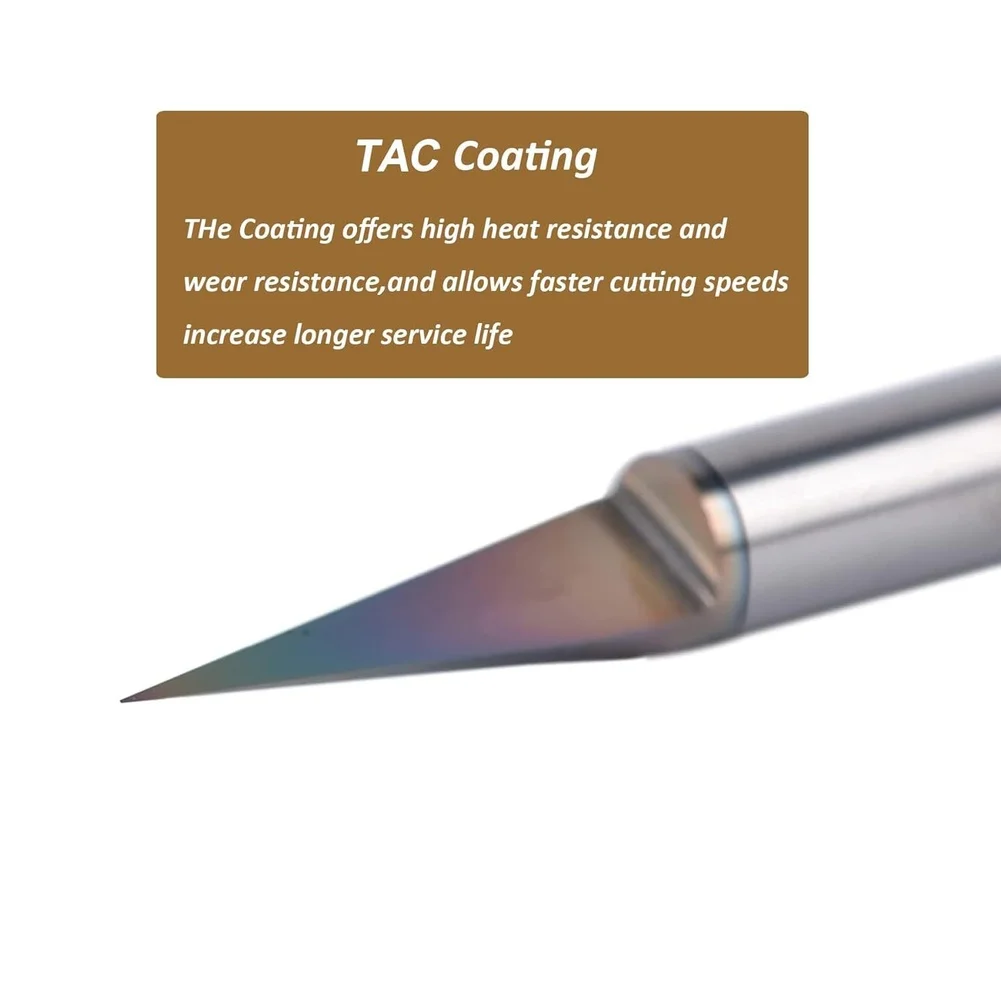 1pc V-shaped Edge Engraving Bit 6.35mm Shank CNC Router Bit V Shape Tip Carving Cutter Milling Cutter Wood Carving Tool