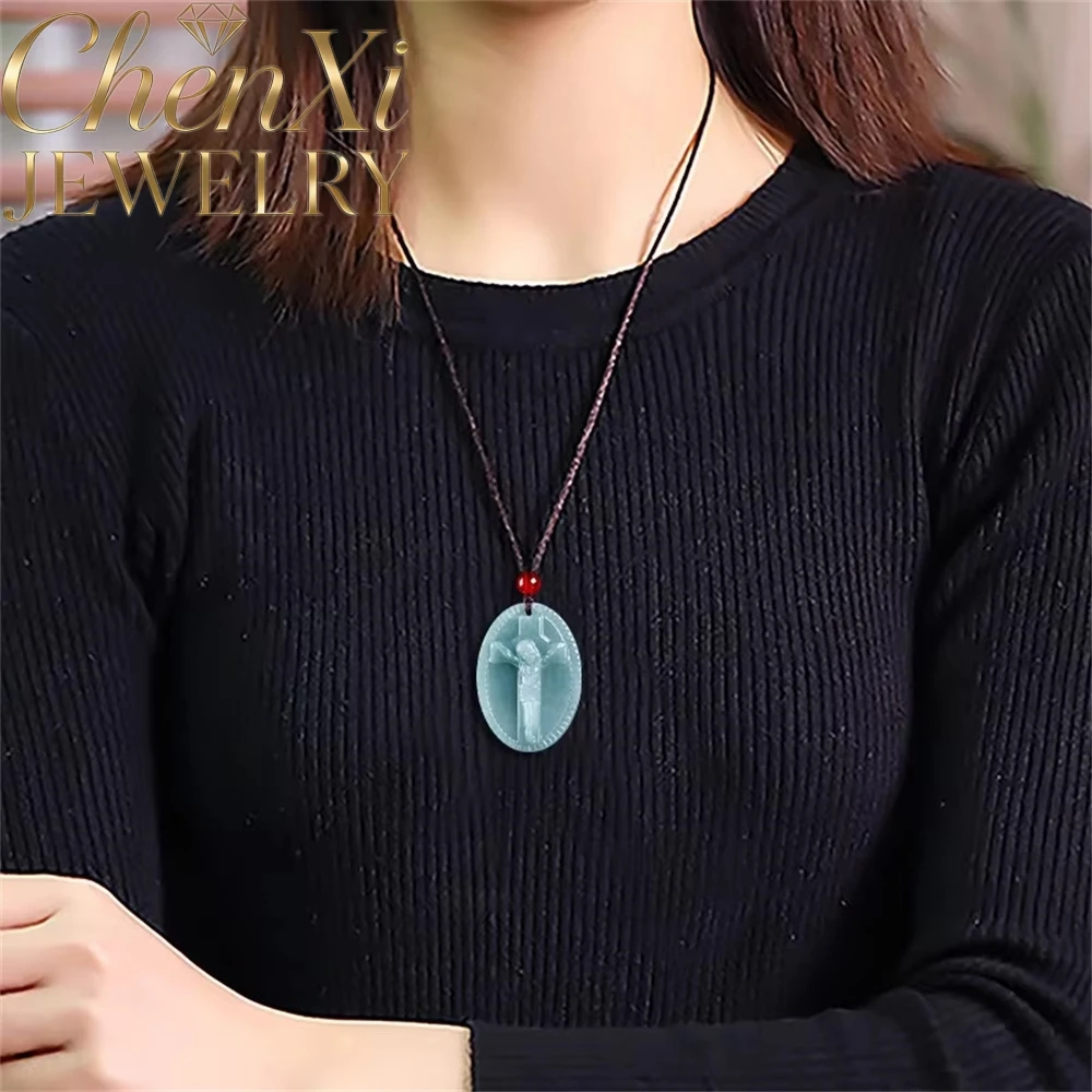 

High-End Natural A-Grade Ice-Grade Jadeite Priest Pendant Fashion Jewelry Best Selling Gift Amulet For Good Luck Protection Gift