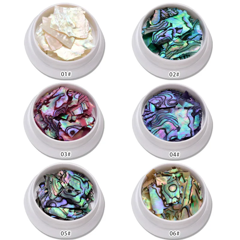 1 Pot Irregular Nails Abalone Shell Slice 3D Texture Natural Sea Shell Stone Flakes For Nail Art Decoration Supplies Materail