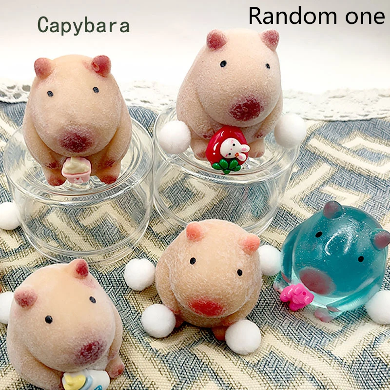 Random One Cartoon Cute Capybara Pinch Toys Creative Funny Squeeze Relieve Stress Doll Slow Rebound Super Soft Mud Feel Toy Gift