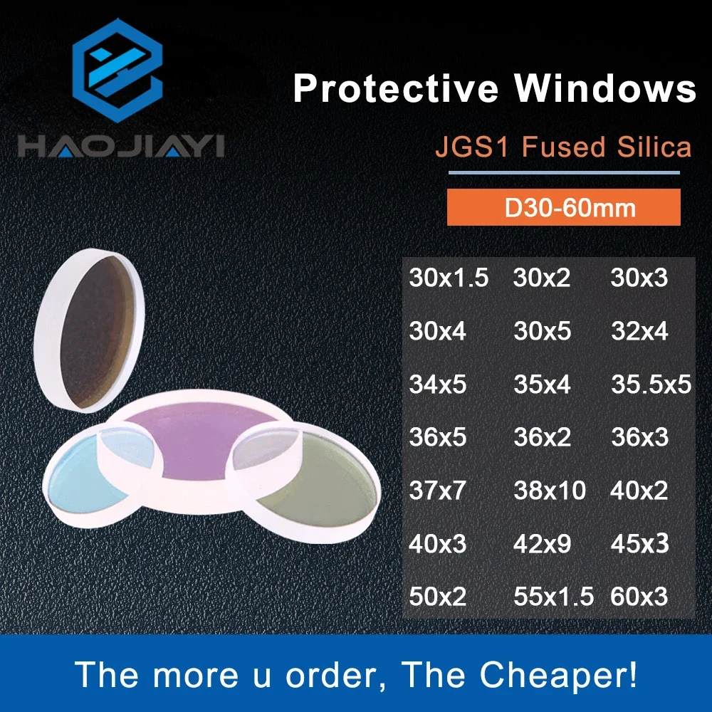 Glass Laser Protection Lens Window Protective  Windows Dia30/34/35/35.5/36/37/40/50/55 Fiber Laser Cutting Machine Debris Shield