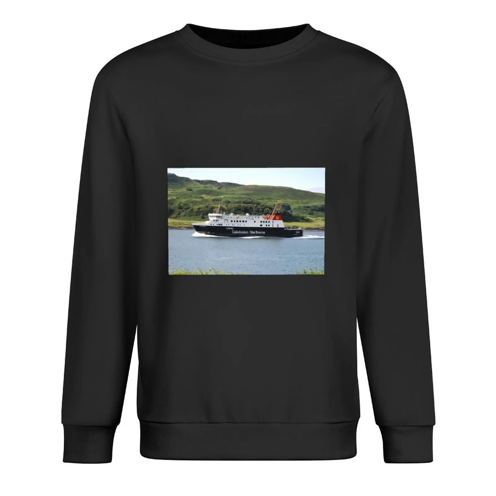 

MV Finlaggan heading down the Sound of Kerrera for Colonsay and Islay Pullover men's sweat-shirt mens clothes sweatshirts men