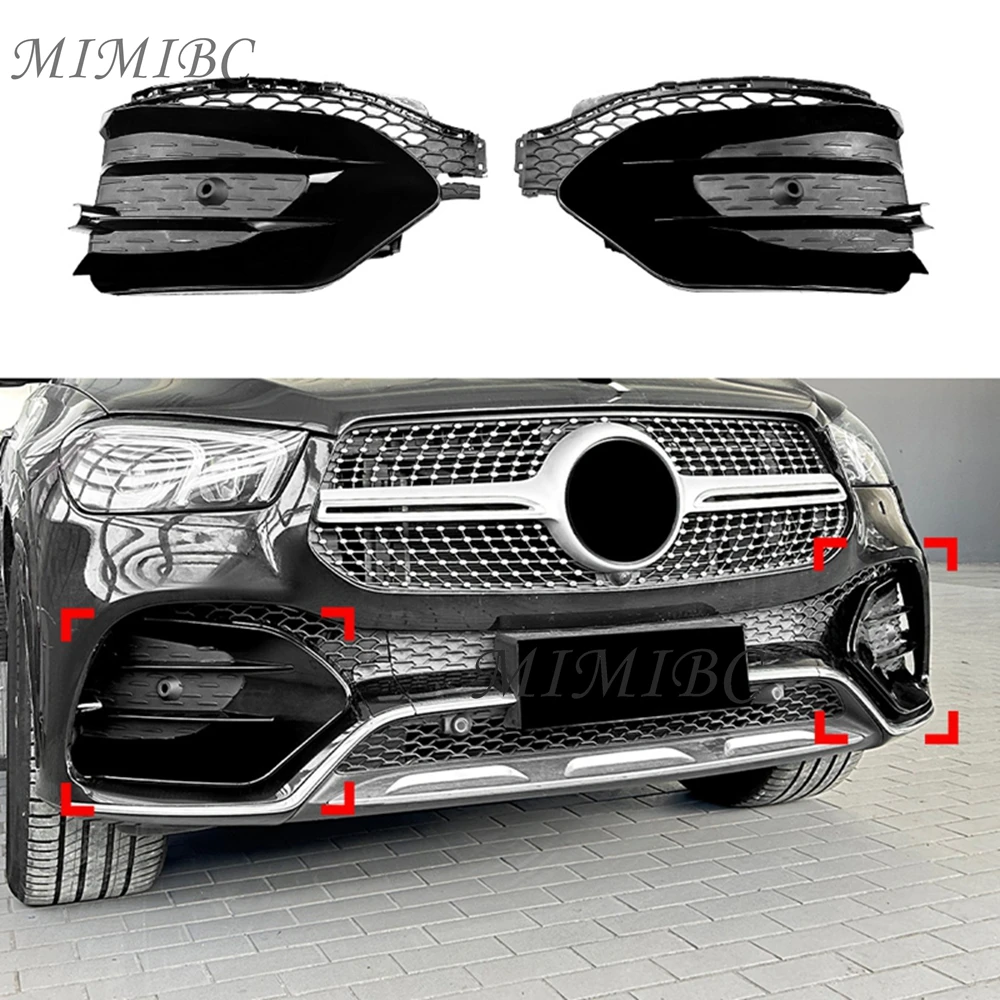 

FOR Mercedes Benz GLE Class W167 GLE450 GLE53 AMG 2019-2023 ABS Car Front Bumper Air Vent Trim Spoiler Canard Splitters Bodykit