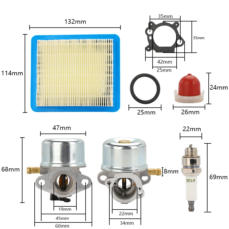 CMCP Carburetor for Briggs & Stratton 799868 498170 498254 497314 6-6.75HP Engine with Air Filter Gasket Lawn Mower Parts