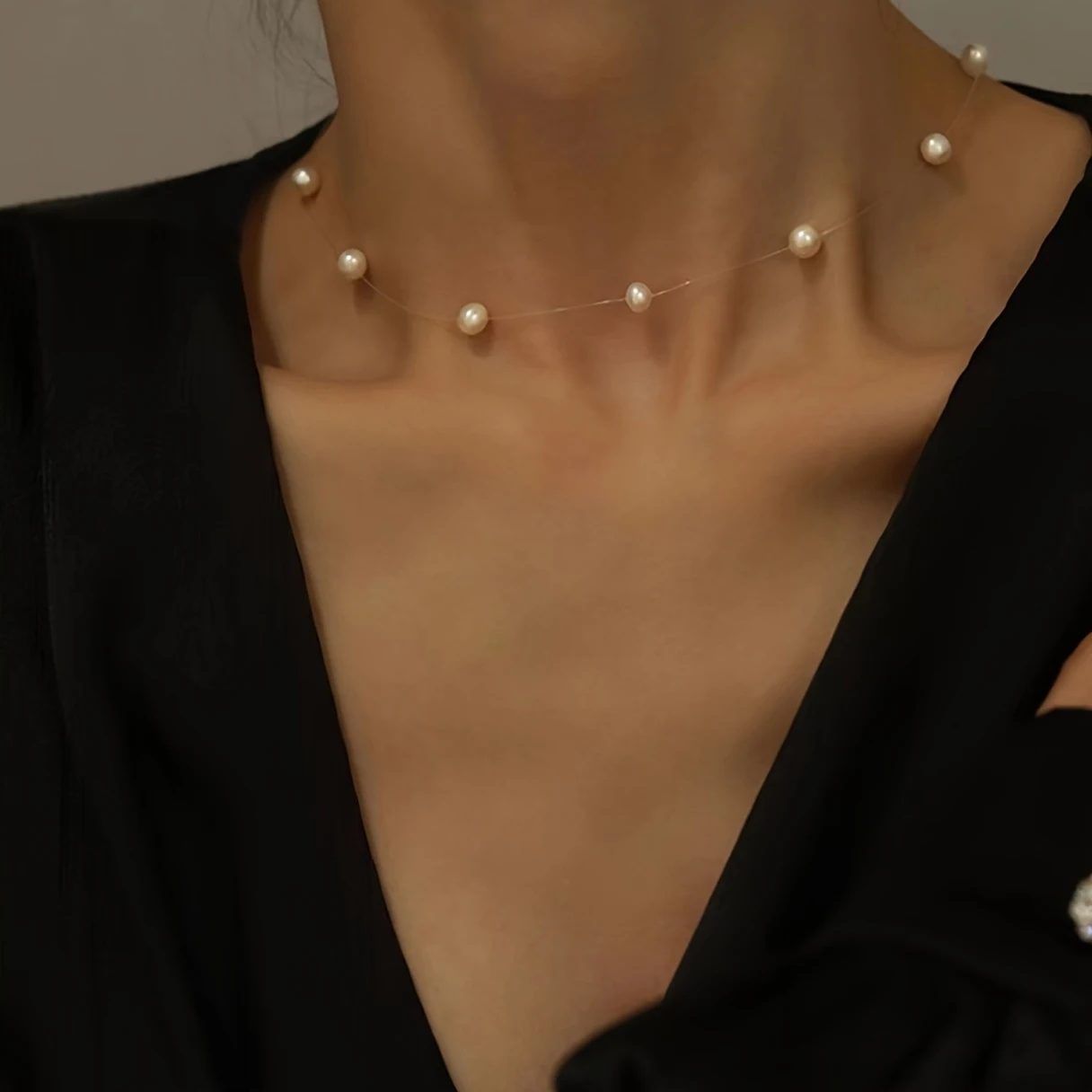 Retro Elegant Imitation Pearl Necklace, Women's Fashionable Necktie Necklace
