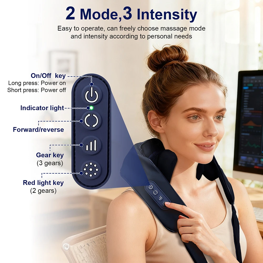 

6/10 Head Neck Cervical Massager Electric Neck and Shoulder Kneading Massage Shawl Back Waist Relaxation Trapezius masajeador