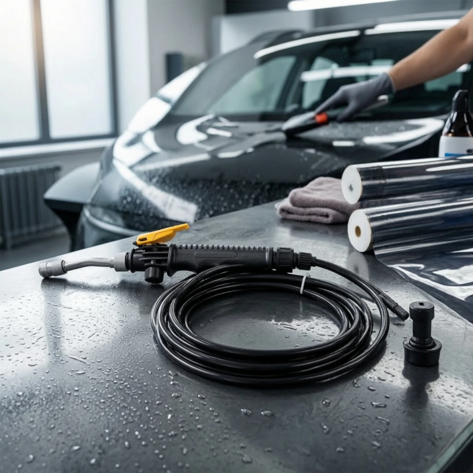 Pressure Sprayer with Hose Compact Handheld Spray Wand Handheld Pressure Washer Nozzle Quick-Connect Heavy-Duty