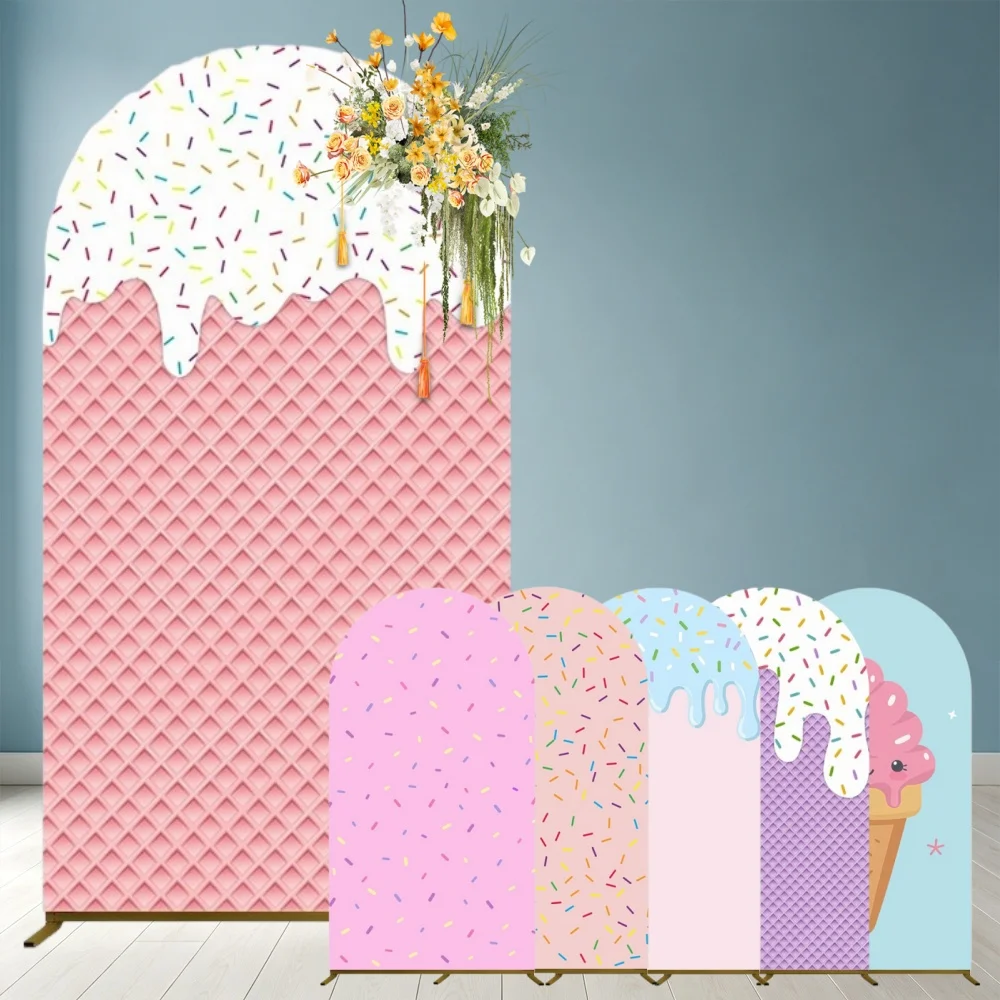 Fondo Decorativo para Arco de Cumpleaños Infantil con Diseño de Helado Dulce y Caramelos, Decoración para Baby Shower, Decoración de Pared Chiara, Accesorio de Fondo