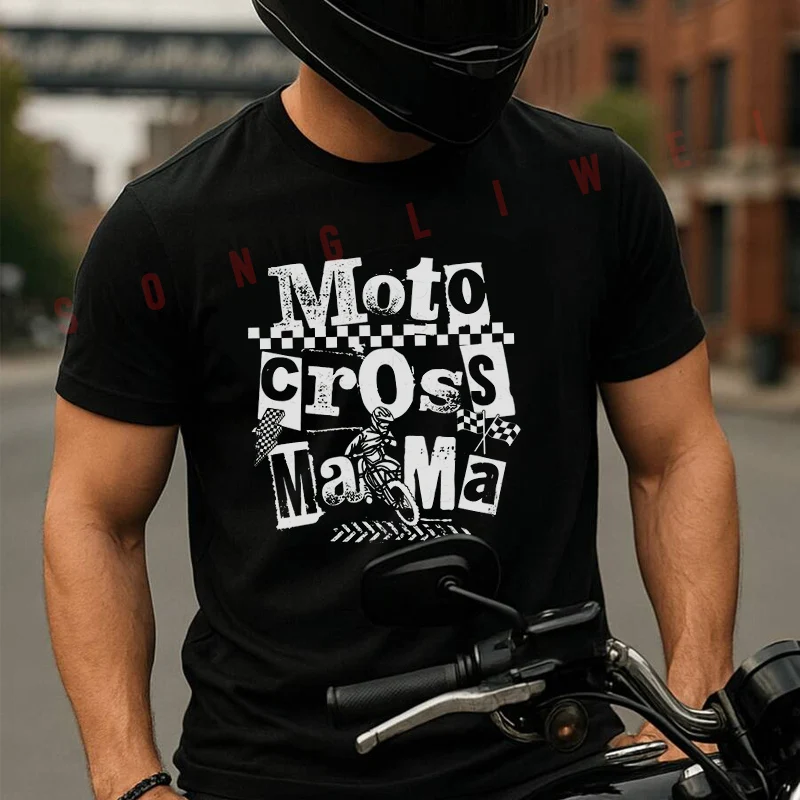 

Motocross Mama Shirt Dirt Bike T-Shirt Motorrad Fans Moto New Fashion Summer Cotton Men Short Sleeve O-Neck T Shirt