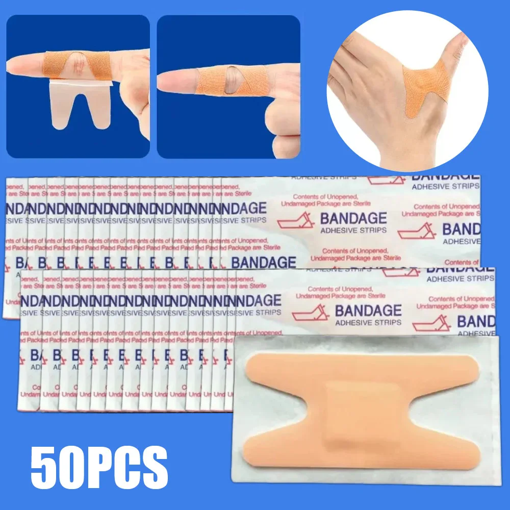 

50Pcs/Pack H-type Wound Bandage Emergency Medical Band Skin Patch Emergency Plaster Dressing Wound Treatment Patch First Aid Kit