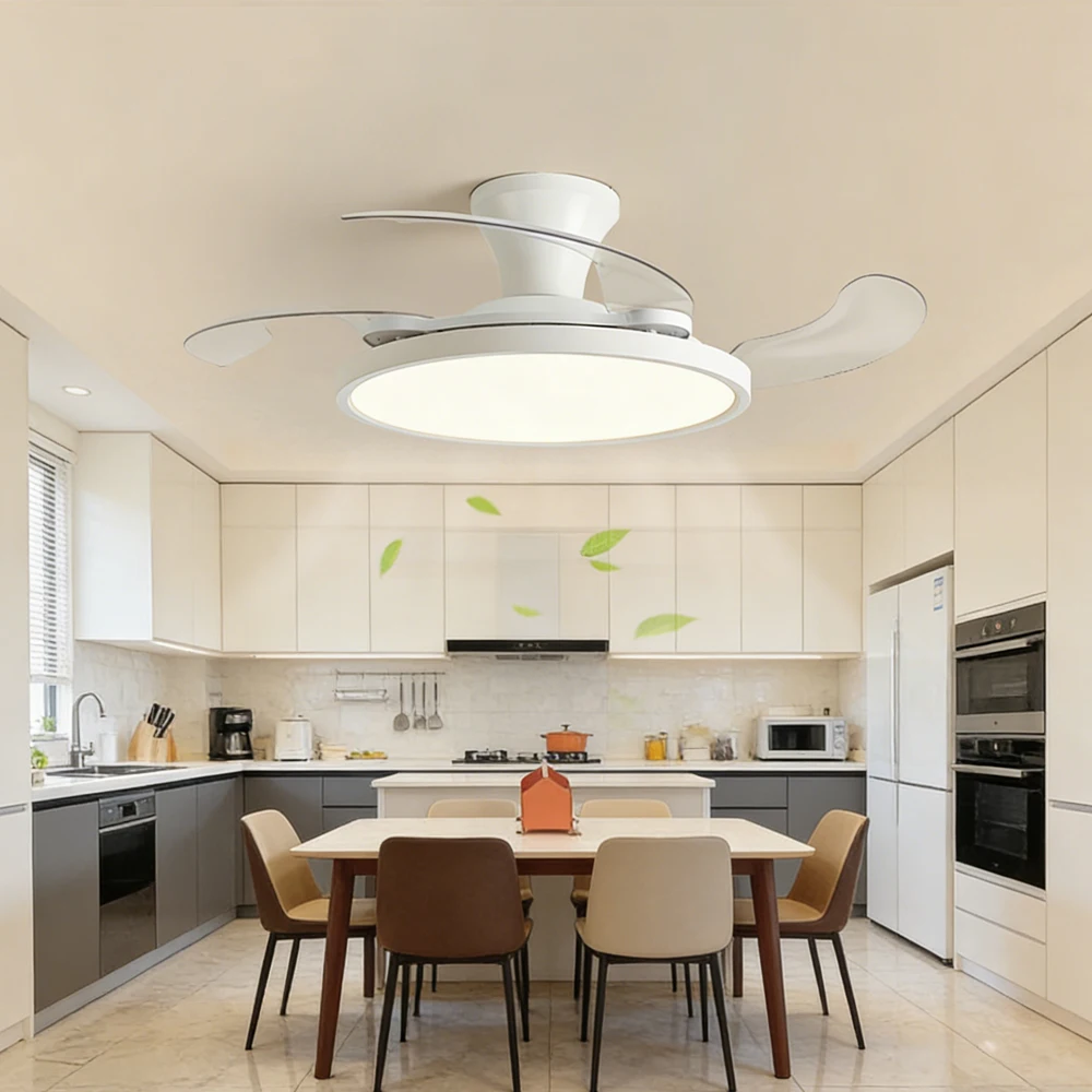 

Современный светодиодный потолочный вентилятор с пультом дистанционного управления для спальни, кабинета, кухни, гостиной, столовой, освещение с функцией вентиляции