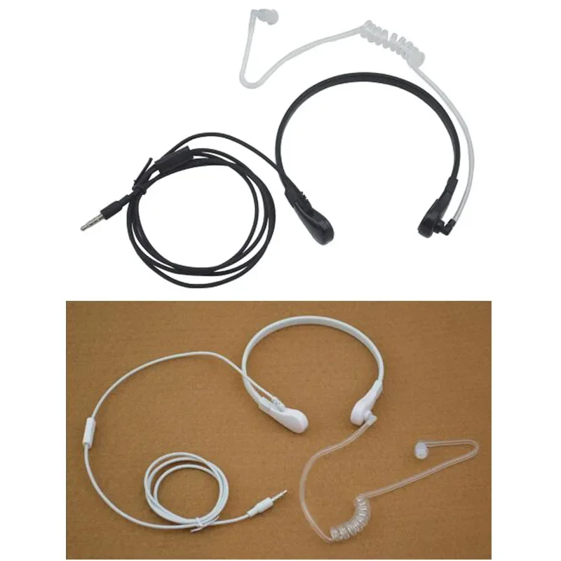 

1pcs In-Ear 3.5mm Mobile Phone Throat Controlled Earphone Air Tube PTT Mic Headset For iPhone Samsung Xiaomi Smart Phone