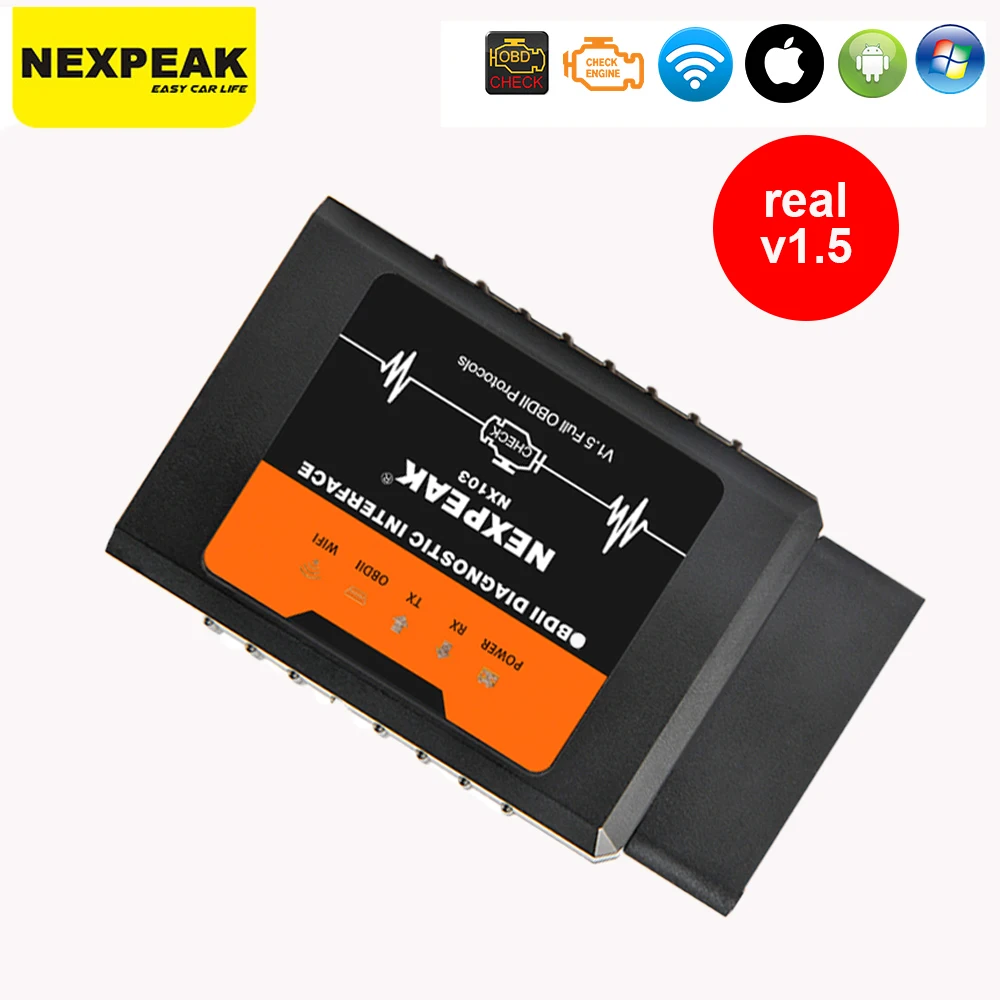 NEXPEAK Bluetooth elm327 wifi elm 327 OBD2 elm327 pic18f25k80 Original v1 5 IOS Android Auto Diagnostic Tool  Car Scanner Reader