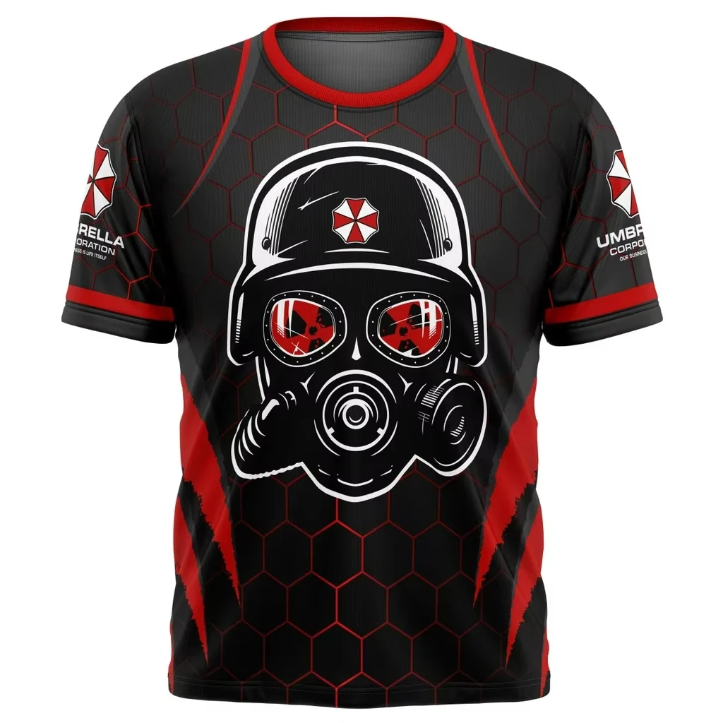 Movie Umbrella Corporation Biohazard 3D-Druck Sport Schnell trocknend Atmungsaktives Herren-T-Shirt Outdoor Eltern-Kind-Kleidung mit kurzen Ärmeln – Detail 5