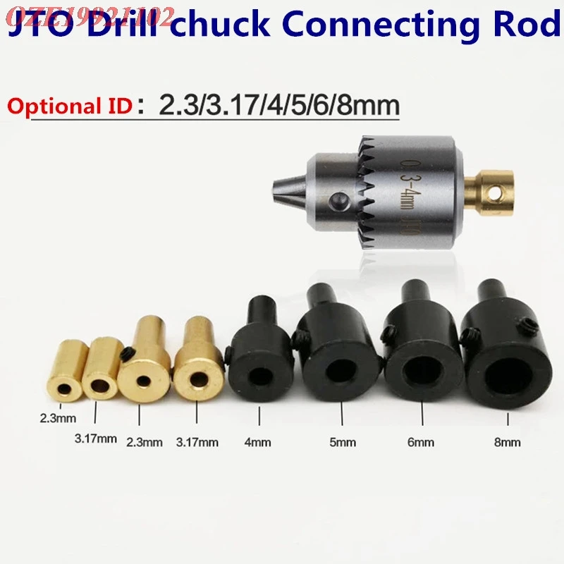 1PC JT0 Drill chuck coupling shaft connecting rod fit for 2.3/3.17/4 /5/6/8MM Shaft Motor Shaft sleeve Detachable/non-detachable