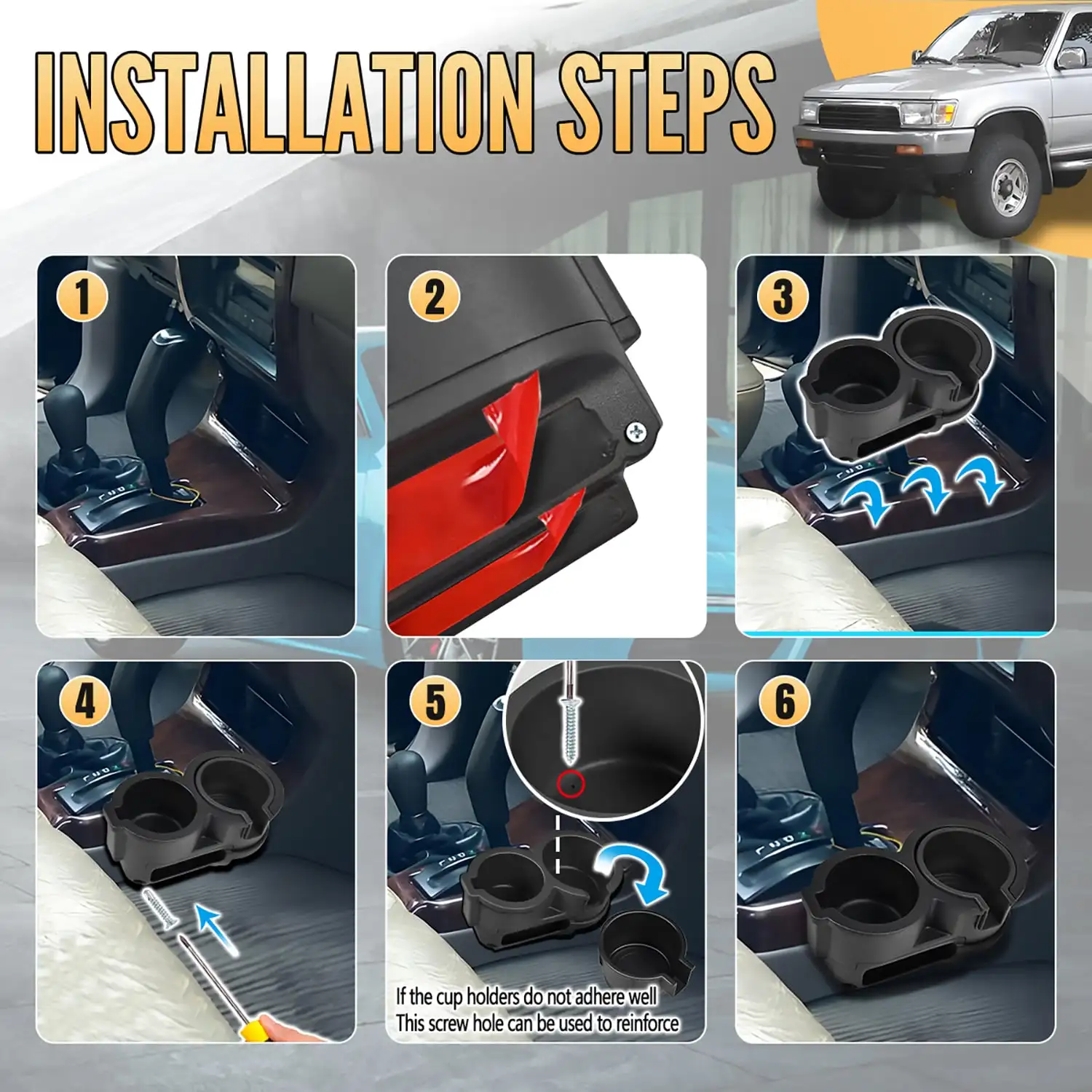 Suporte de copo duplo console copo de água inserção garrafa painel interior acessórios do carro para toyota 4runner 3a geração 1996-2002