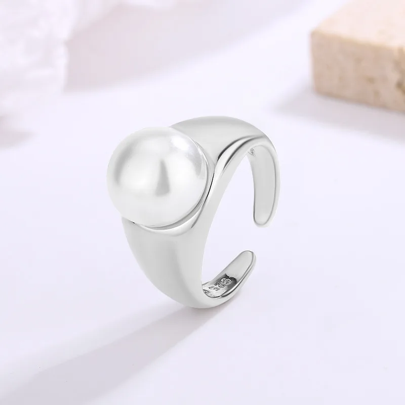 New in 925 Sterling Silver Pearl Adjustable Women's Rings Wedding  Luxury  Jewelry Wholesale Accessories Jewellery Moneys 925