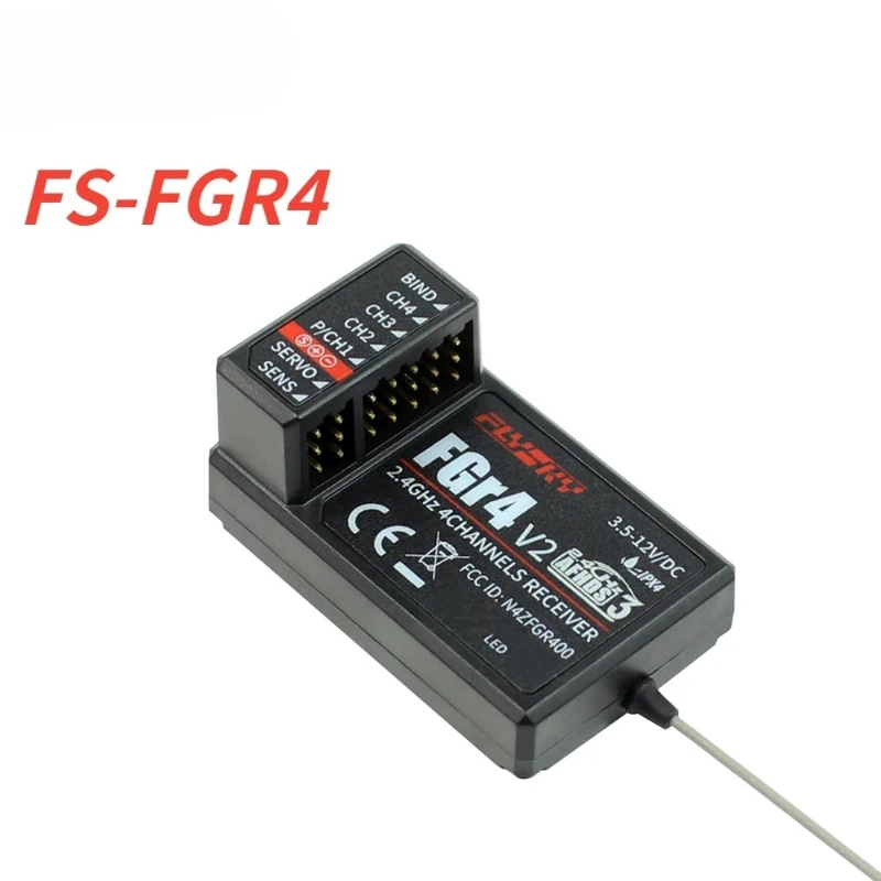 1pc FGR4S FS-FGR4S 4CH Receiver Built-in Single Antenna – Bidirectional with PPM/IBUS Output for Flysky FS-FG4 Transmitter