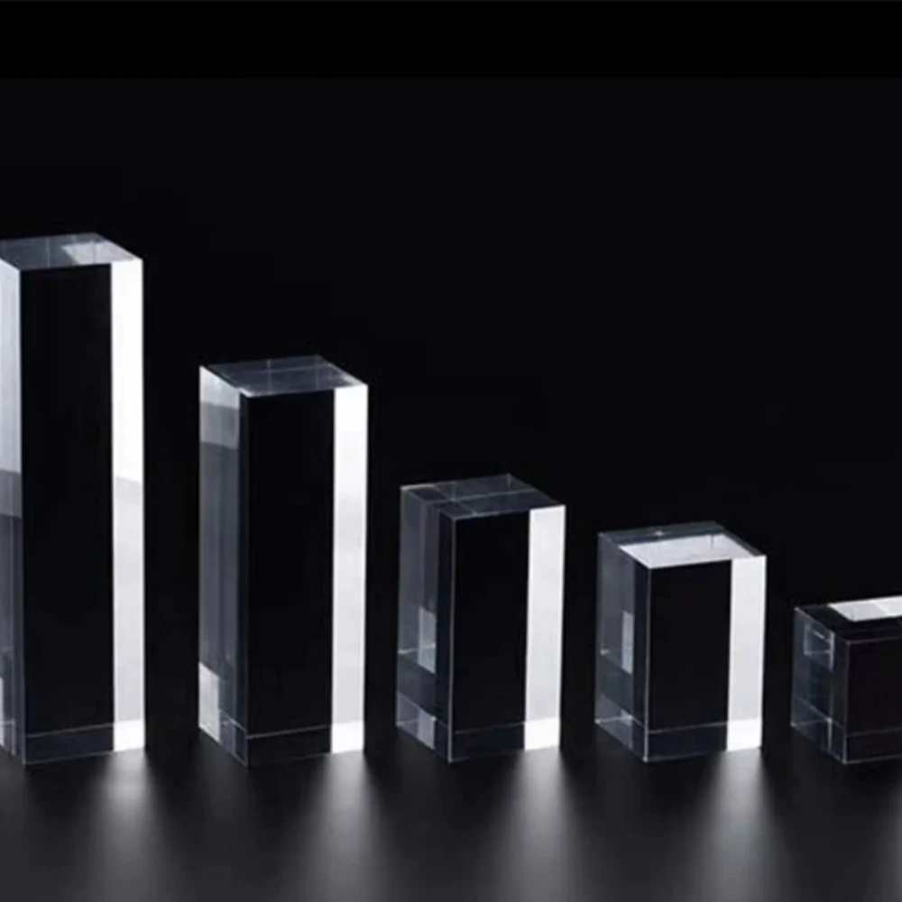 1Pcs Clear Square Block Smooth Surface Waterproof Photography Props Cosmetics Holders Rings Earring Jewelry Display Stand