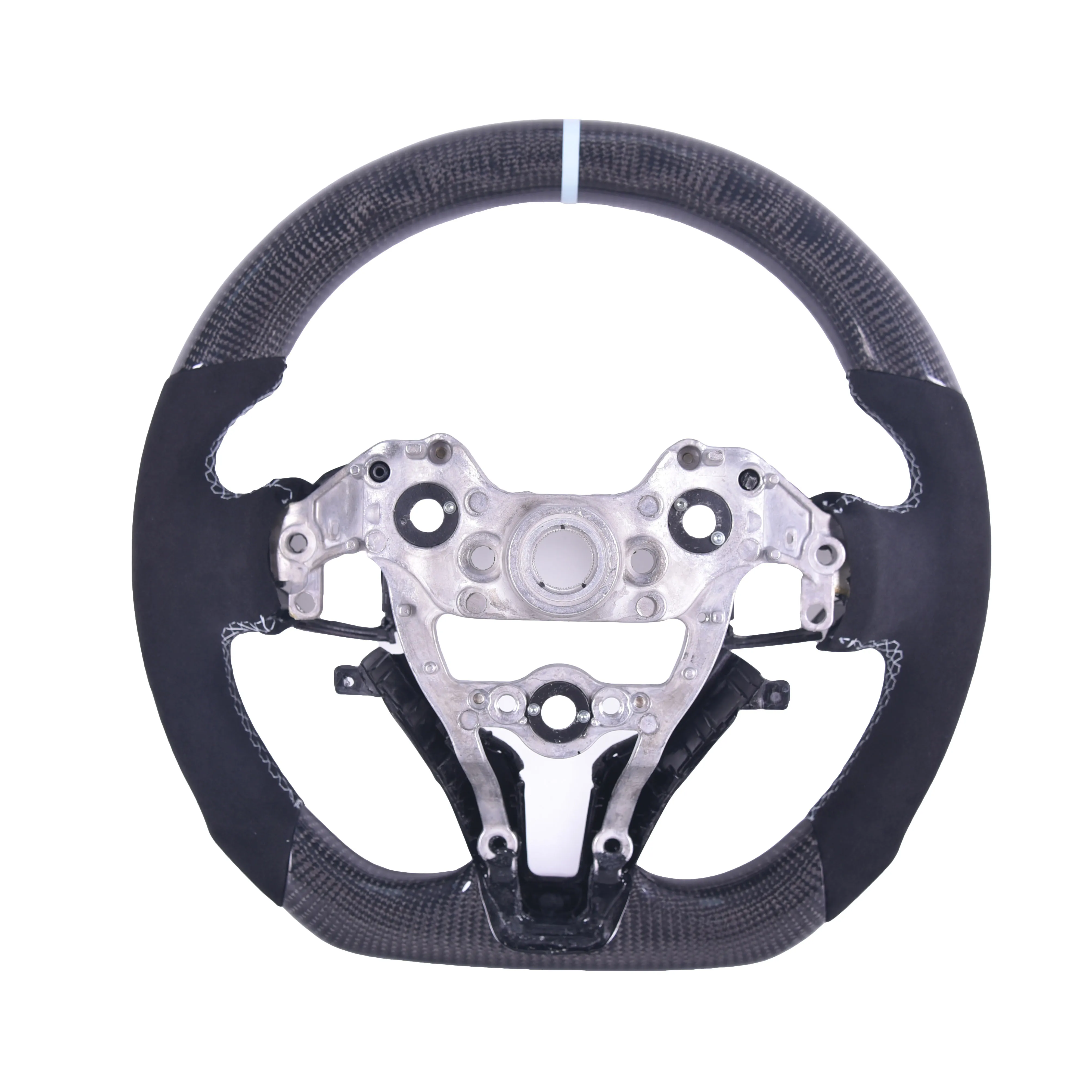 عجلة قيادة مخصصة مناسبة لسيارة Hyundai Elantra N Veloster N 2022-2025 عجلة قيادة من ألياف الكربون الحقيقية