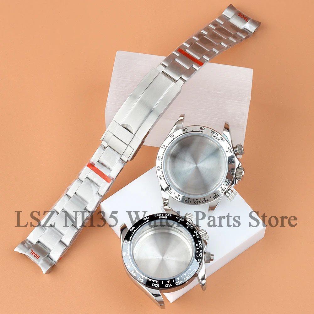 For Daytona VK63 40MM Watch Case Multi-functional Chronograph Fit VK63 VK64 Automatic Movement 29mm Dial Jubilee Bracelet Strap