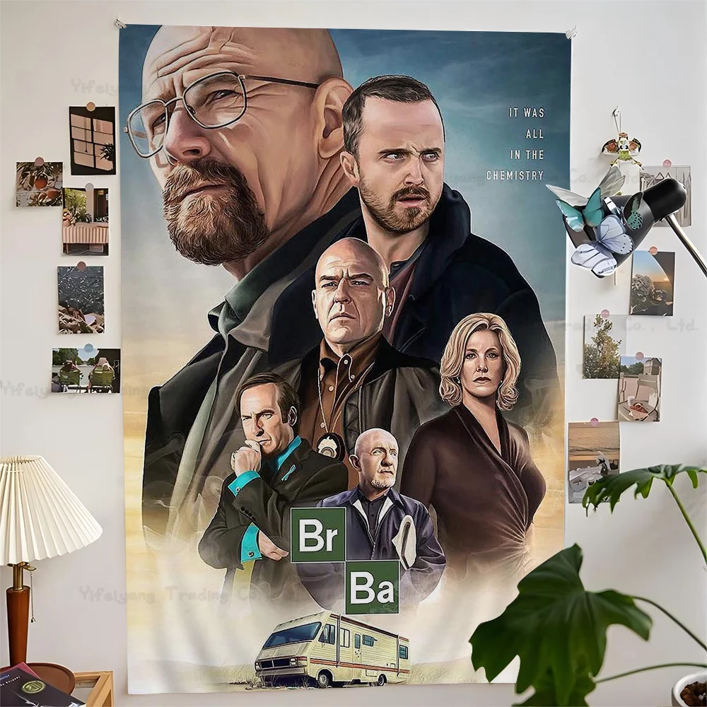 Tapiz de pared grande con estampado Retro de programa de televisión clásico Breaking Bad, alfombras de pared Hippie de Tarot colgantes, decoración del hogar para dormitorio