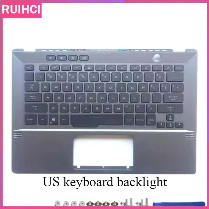 Voor ASUS ROG Zephyrus G14 GA401 GA401Q Laptop LCD Back Top Cover Front Bezel Palmsteun Bovenste Onderste Bottom Case/Palm pad toetsenbord